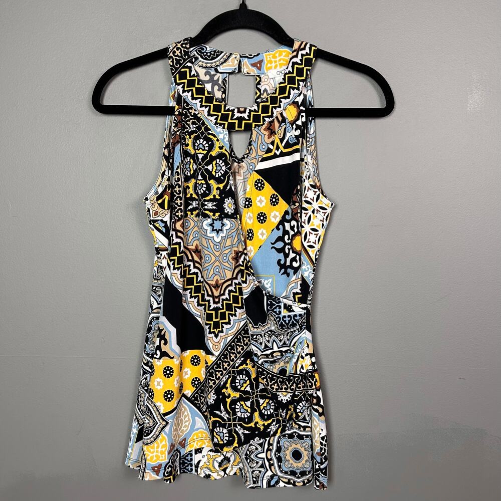 Cache Top Medium Vintage Y2k Pattern Colorful Yel… - image 3